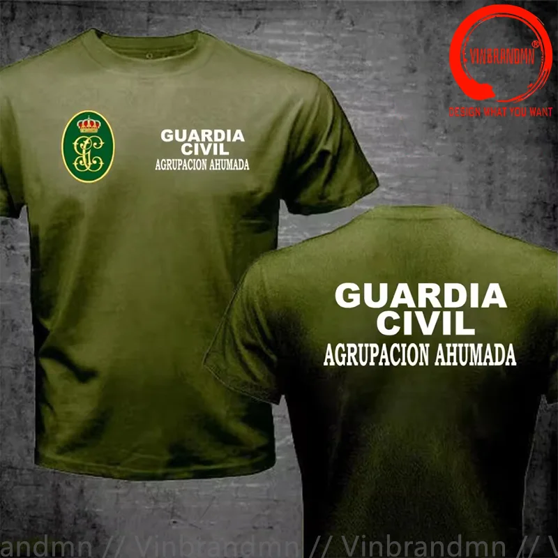 Spain Civil Guard Agrupacion Ahumada Group T Shirt Men Fashion Trendy Casual Clothing Stylish Tops Tee Shirt Leisure Tshirt