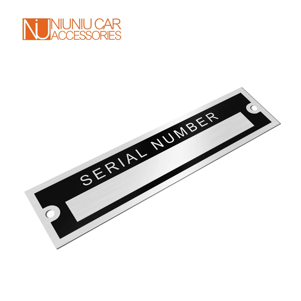 Número de chasis de serie de aluminio en blanco o grabado, etiqueta de identificación del vehículo, placa VIN, remolque, coche, Quadbike