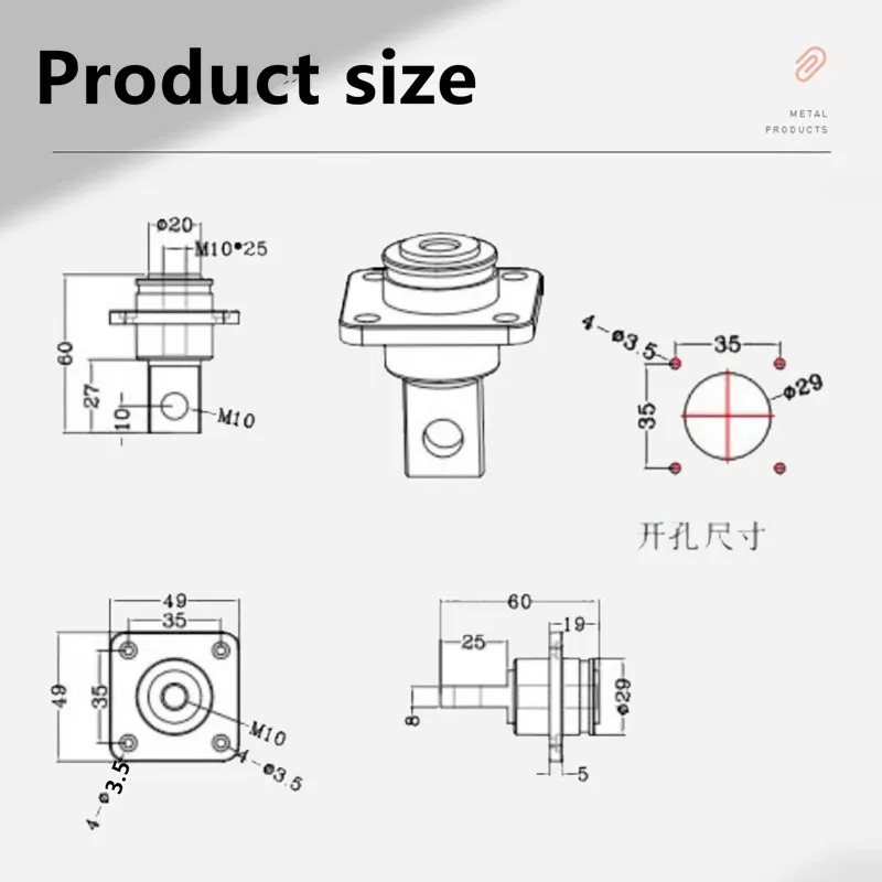 500A All-copper Lithium Battery Post High-current Copper Terminal Battery Connector Energy Storage Terminal