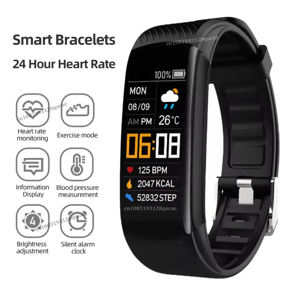 

Смарт-часы, водонепроницаемые спортивные умные часы, монитор сердечного ритма/кровяного давления/кислорода в крови, прямая зарядка через USB для упражнений на открытом воздухе