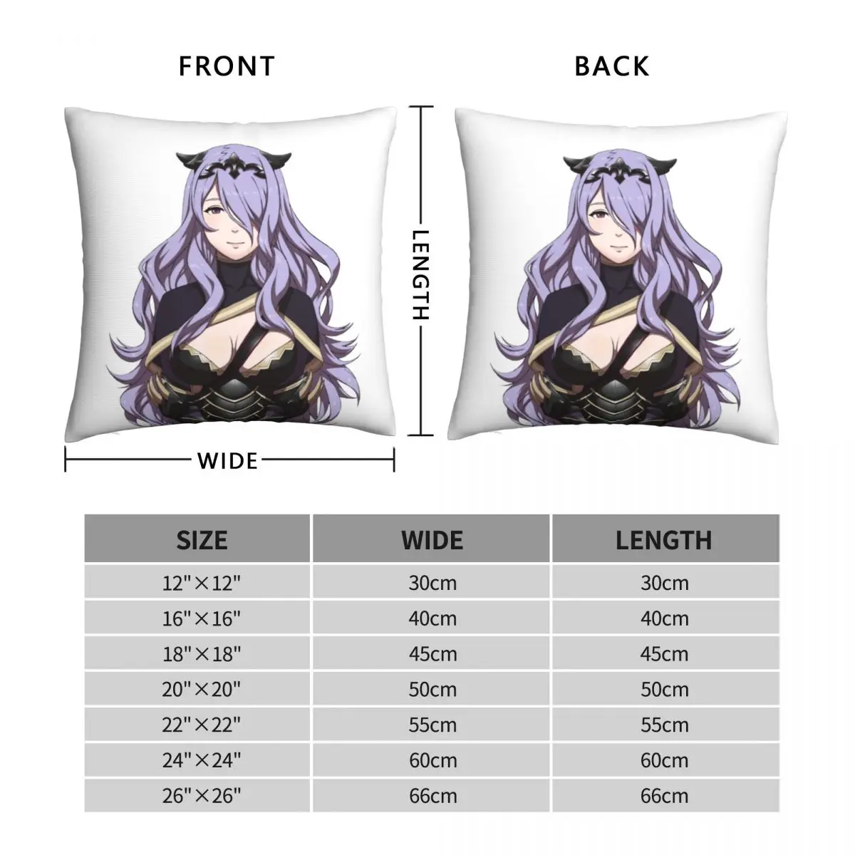 Camilla Fire Emblem Fates Square Pillowcase Polyester Linen Velvet Creative Zip Throw Pillow Case Sofa Seater Cushion Cover 18