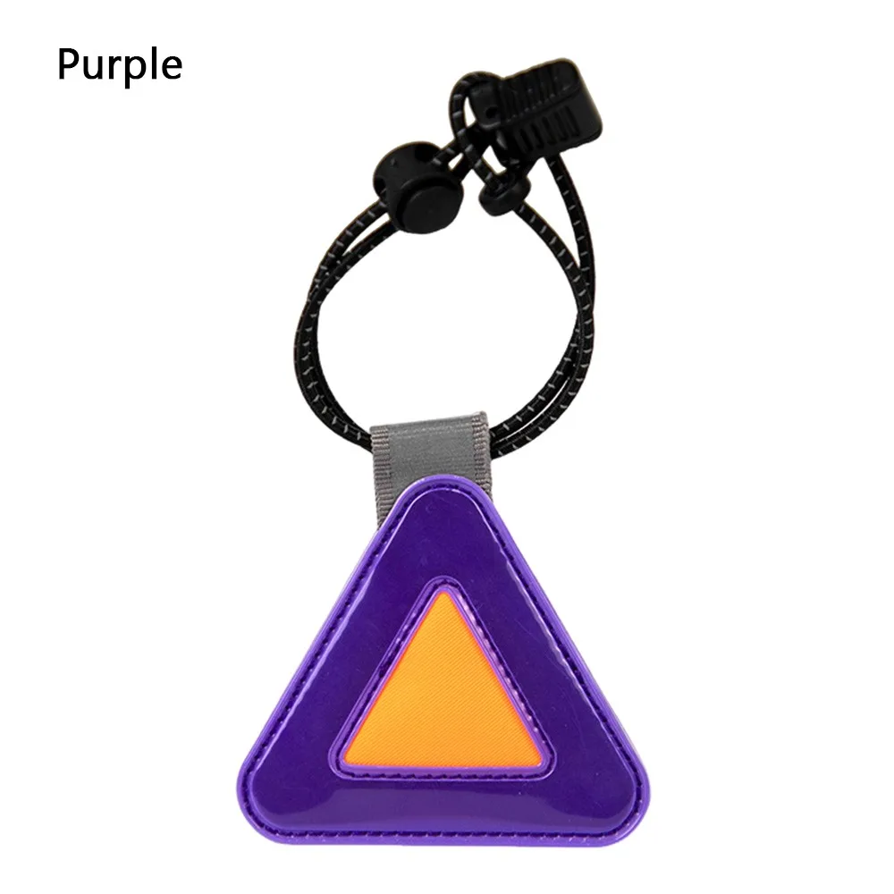 1Pcs Elastic Cord Reflective Triangle Sign Safety Warning Plastic Safety Clip with Spring Hook Hanging Tag