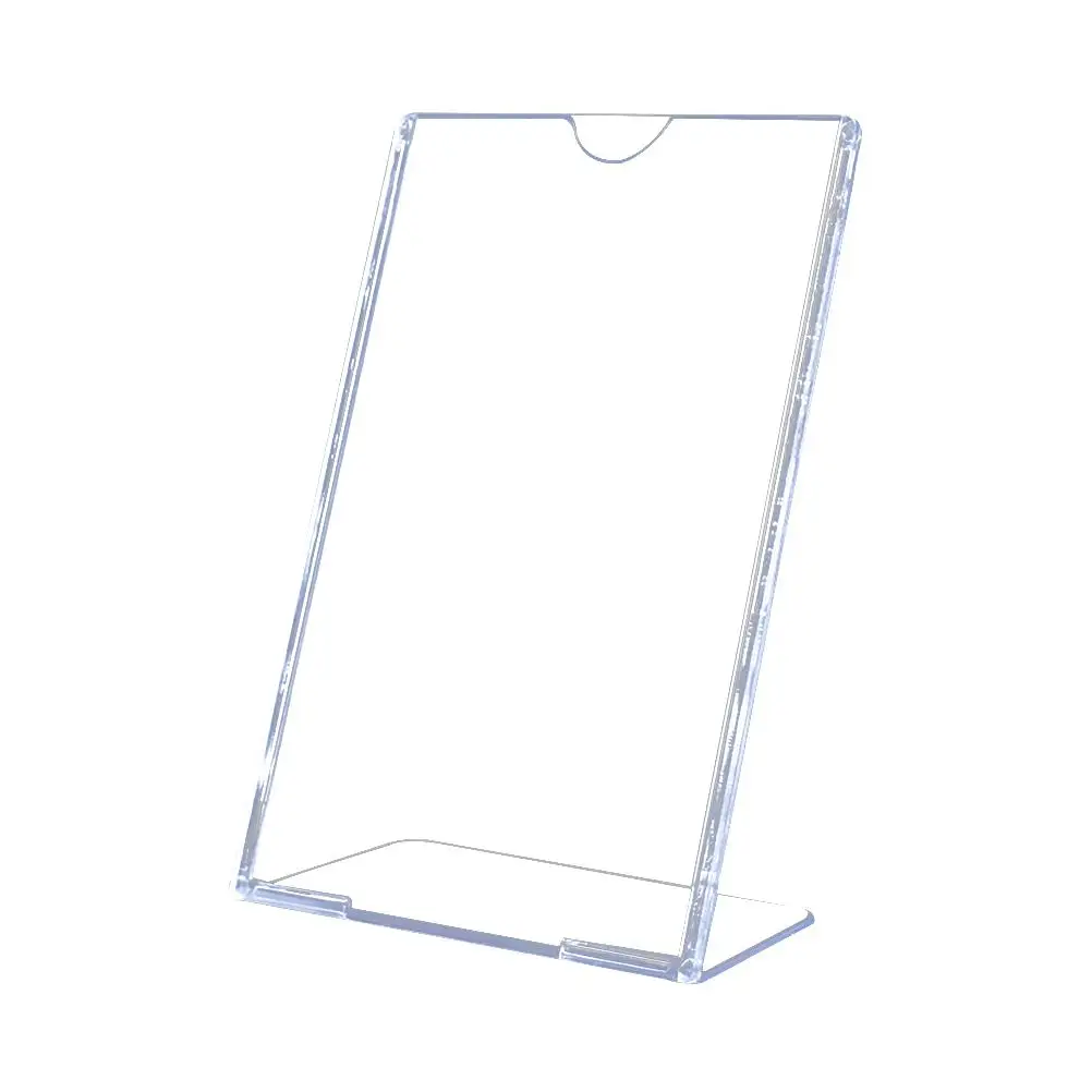 

L Shaped Display Stand Acrylic Sign Holders Slanted Table Rack Literature Holder For Advertisements Price Lists Supermarket Shop