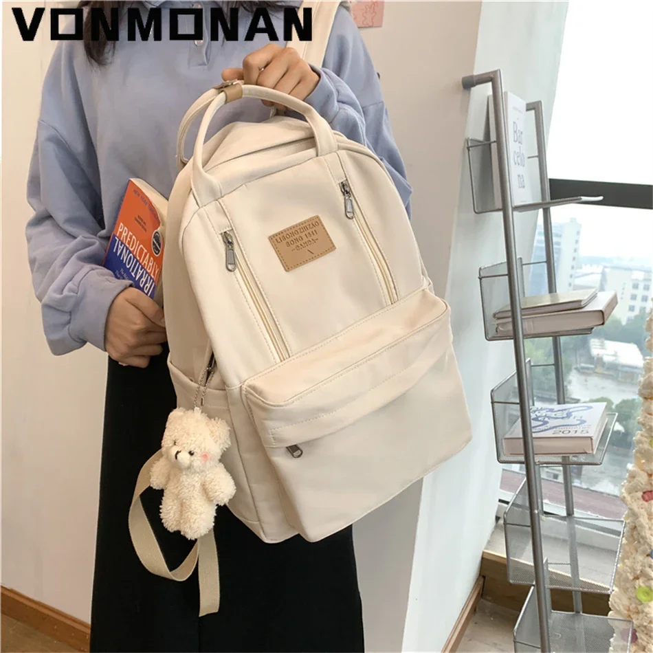 Multifunction Double Zipper Women Backpack Teenager Girls Laptop Rucksack Student Shoulder Bag 2024 Korean Style School Book Bag