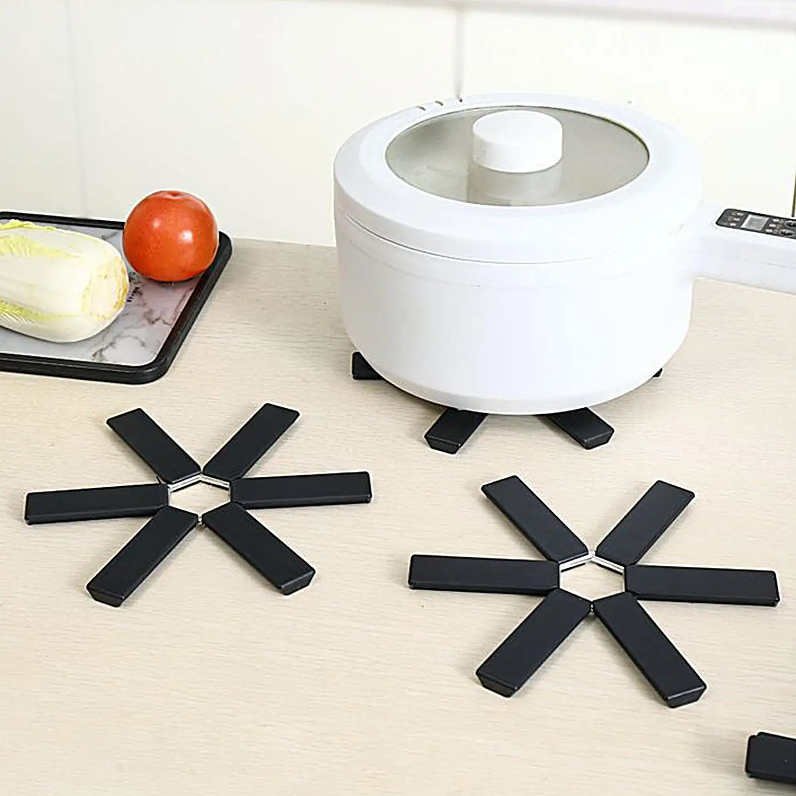 Fregonas plegables para ollas, almohadillas de silicona antideslizantes resistentes al calor para ollas calientes, alfombrilla protectora para encimeras de cocina, mesa de comedor