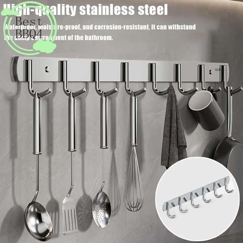 

(BBQ4) Крючок для одежды из нержавеющей стали с сильным клеевым креплением, без сверления, для ванной комнаты