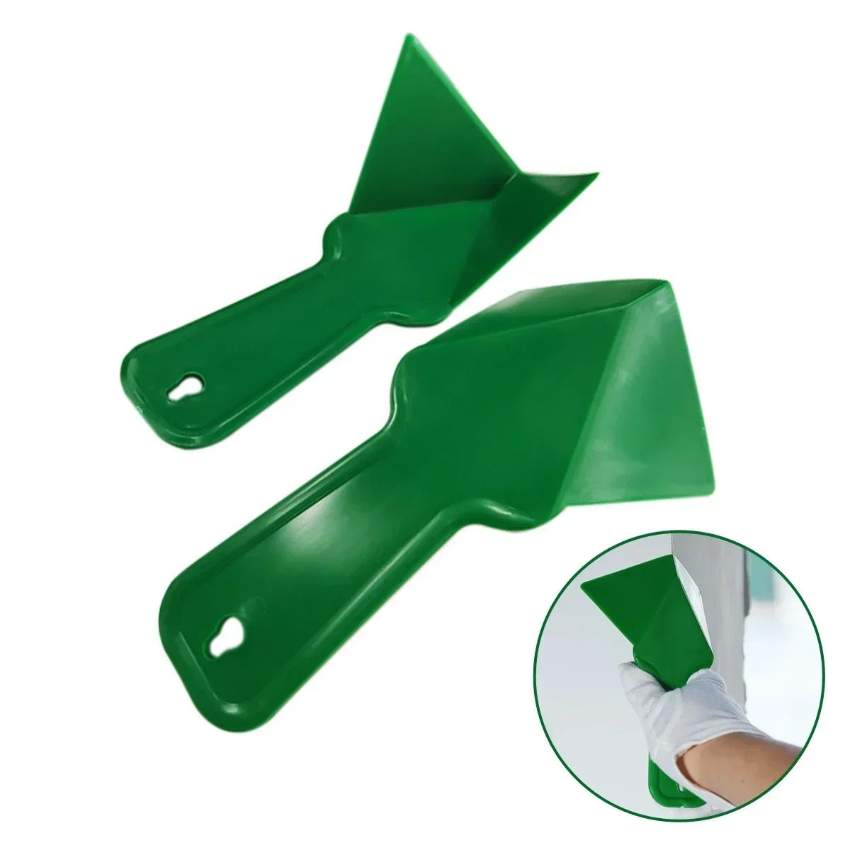 1/2Pcs Plastic Drywall Corner Scraper Triangular Putty Finisher Stucco Shovel Spatula Spade for Floor Wall Ceramic Tile Grout