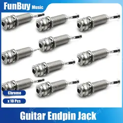 Cilindro de guitarra EQ Pickup Endpin, salida Jack, bloqueo de correa de níquel cromado, 10 unidades