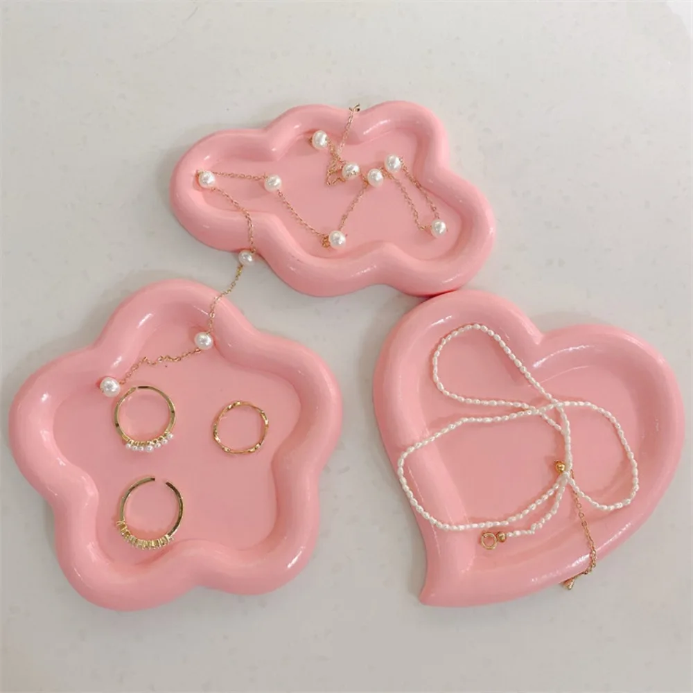 Background Props Flower Jewelry Dish Ins Resin Jewelry Display Stand Durable Handmade Necklace Display Tray