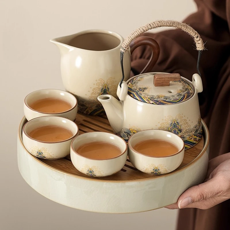 

Kung Fu tea set, high-end light luxury for home use, special for Chinese simple ceramic drinking teapot