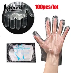 100pcs Food Plastic Gloves Transparent Disposable Gloves Kitchen Accessories