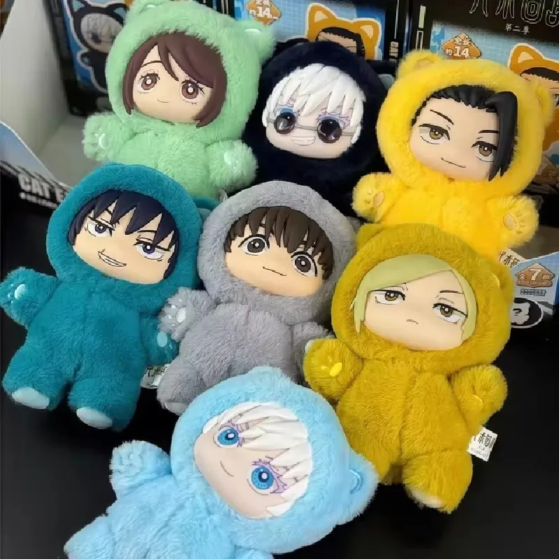 New Stock Genuine Eaki Jujutsu Kaisen Season 2 Cat Park Party Gojo Satoru Plush Box Doll Bag Pendant Model Collection Gifts Toys