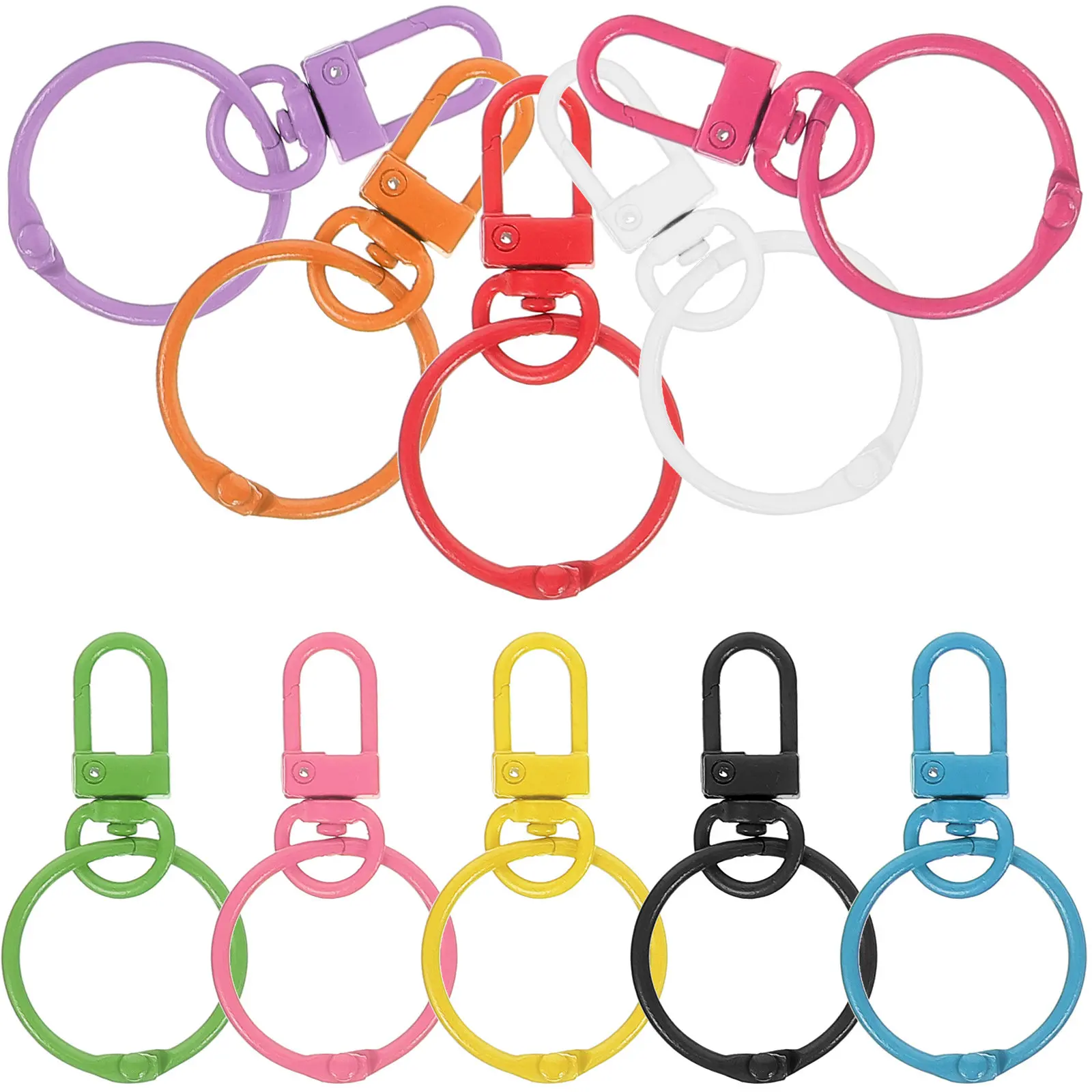 10Pcs Zinc Alloy Rotating Door Snap Keychain Buckles for DIY Key Rings Craft Supplies Lobster Claw Clasp Keychain Making
