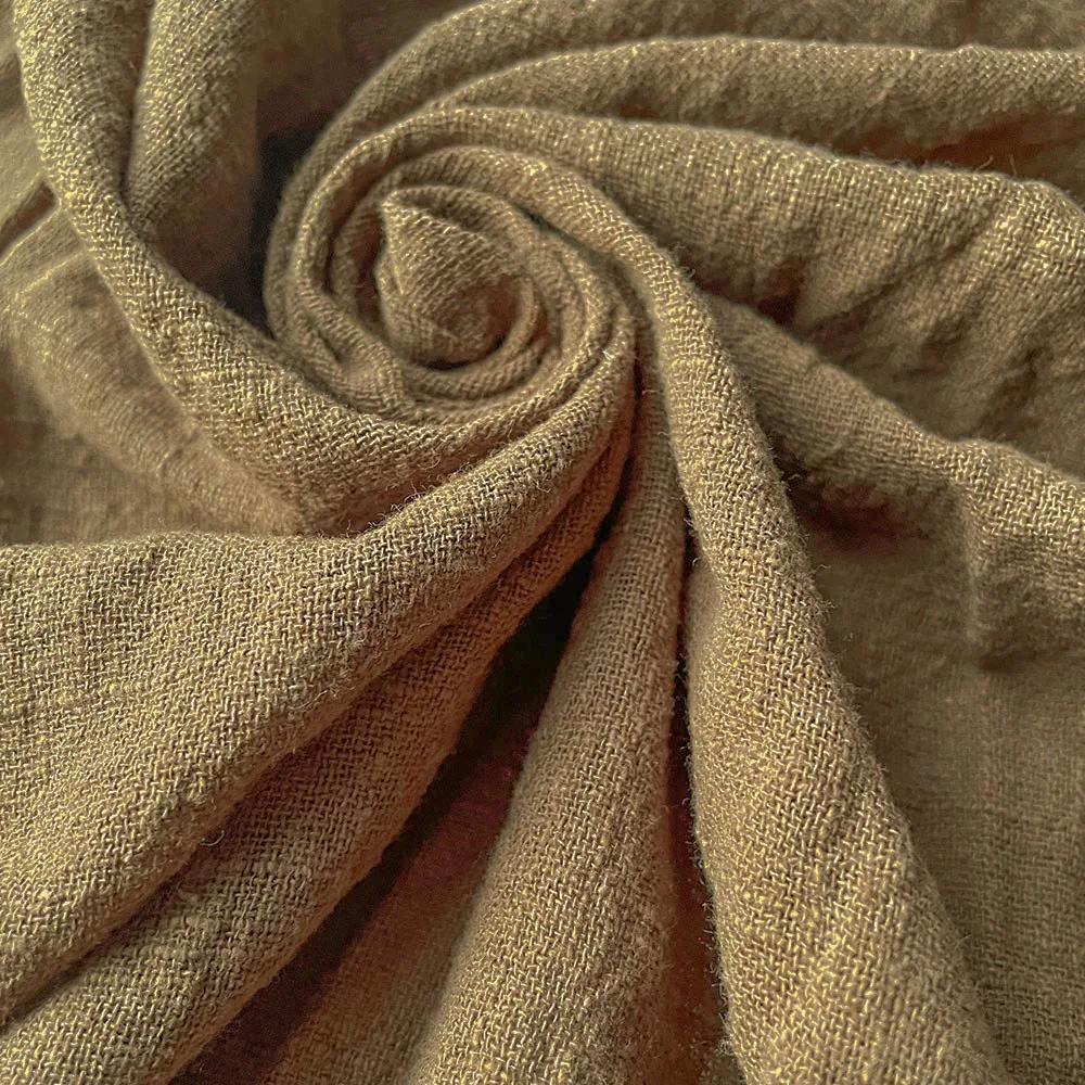 Organic Linen Cotton Crinkled Fabric for Sewing