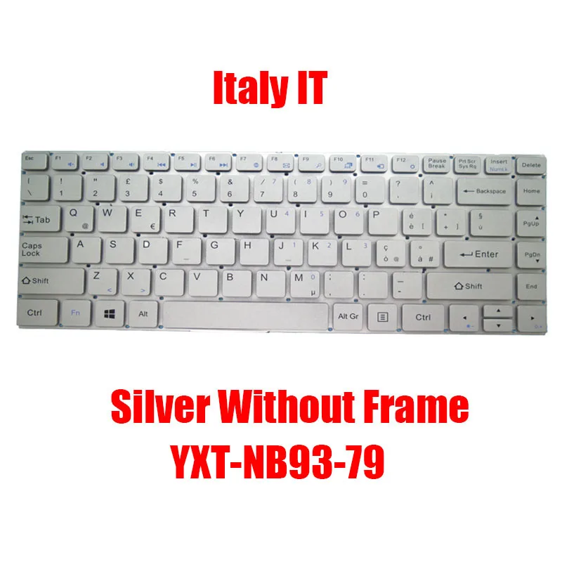 SW IT BE Silver Gray Keyboard For Teclast F6 PRO F6 Plus PRIDE-K3058 MB2903003 YXT-NB93-79 PRIDE-K2605 MB2903009 Italy Belgium