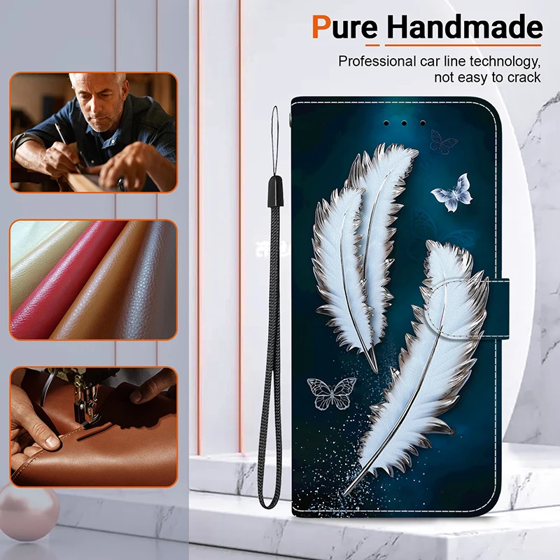 Stand Flip Wallet Case Motorola Moto G64 G62 5G G84 G85 G04S E14 G05 E15 G60S G7 G10 POWER G7 PLAY Leather Protect Cover view 2
