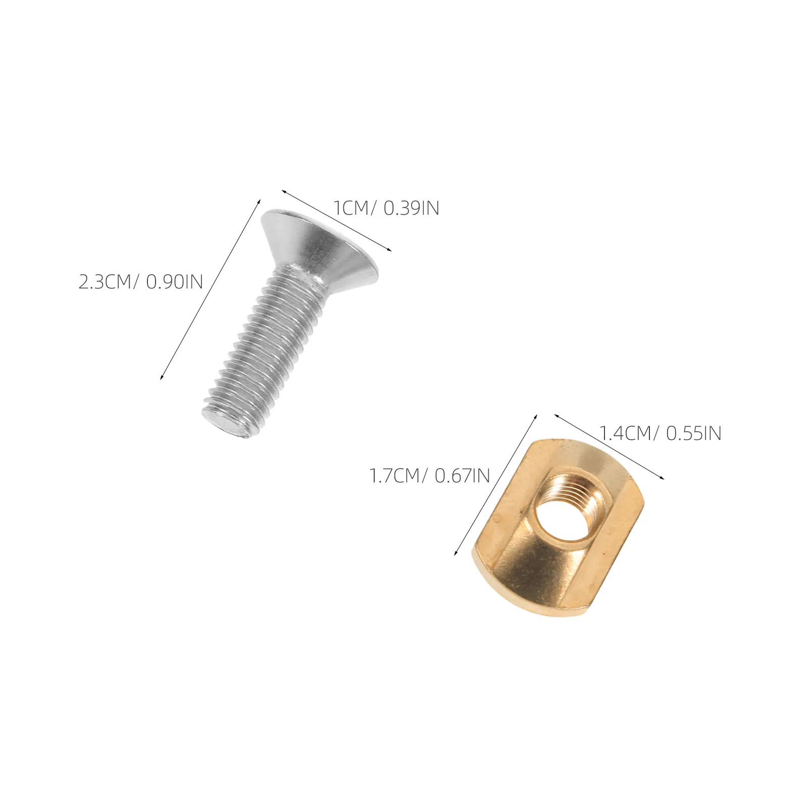 8Pcs Hydrofoil Mounting T-Nuts Brass M6 Screw Kit Surfboard Track Sliding Nut Set Wing Foil Board Sup Accessories