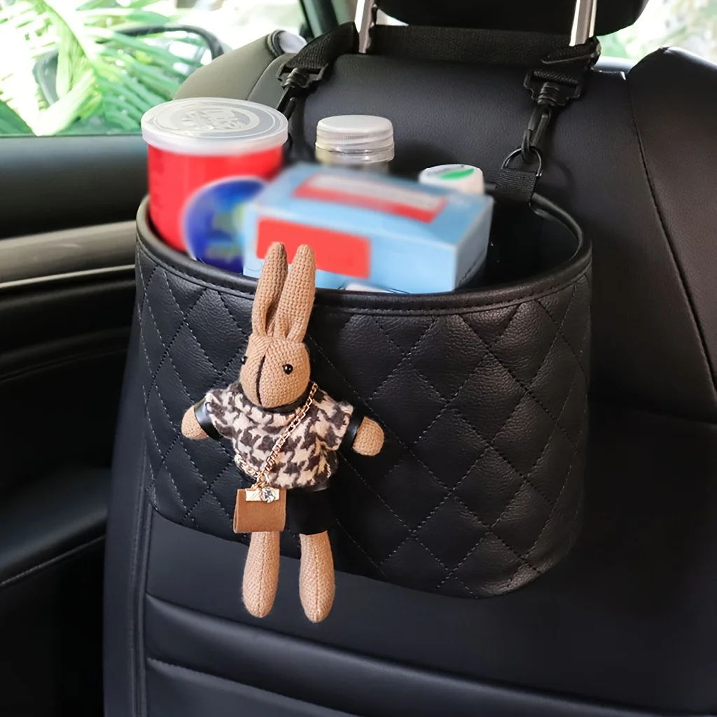 Car Goods Storage Bag Car Trash Can for Back Seat Garbage Bin Storage Box Multi-Functional Storage Organizer Auto Accessories view 3