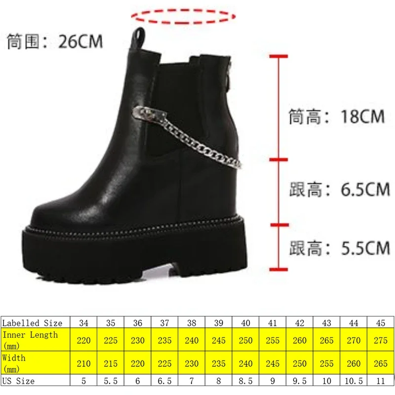 Fujin 12cm New Genuine Leather Women Microfiber Wedge Warm Winter Ankle Knee High Boots Platform Plush Autumn Hidden Heel Shoes