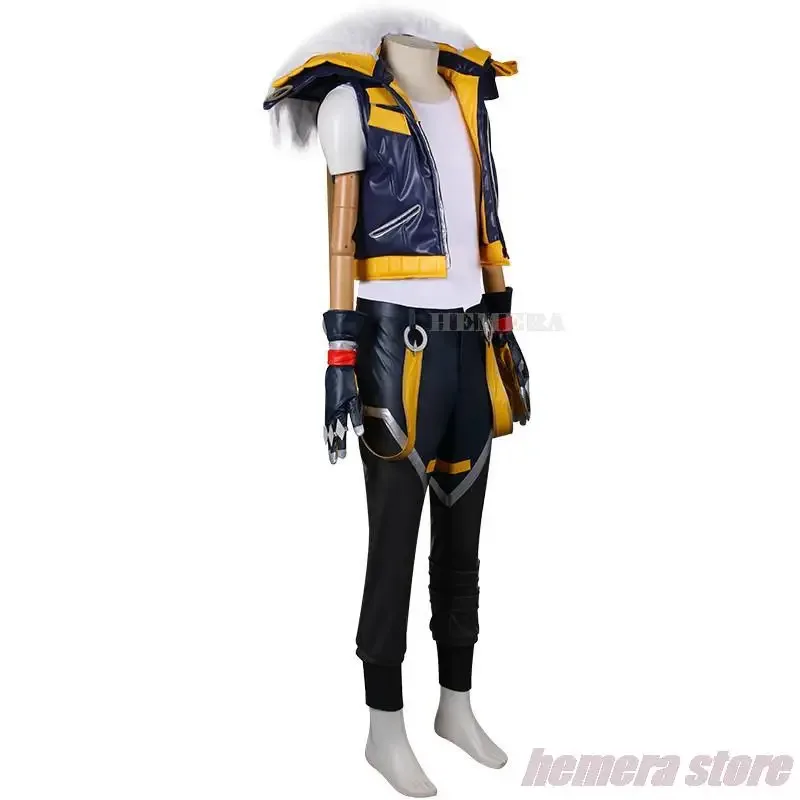 

HEARTSTEEL Sett Game LOL The Boss Cosplay Costume Wig Uniforms Hat Hair Ears Halloween Party Game Teamfight Mens New Skin Suit