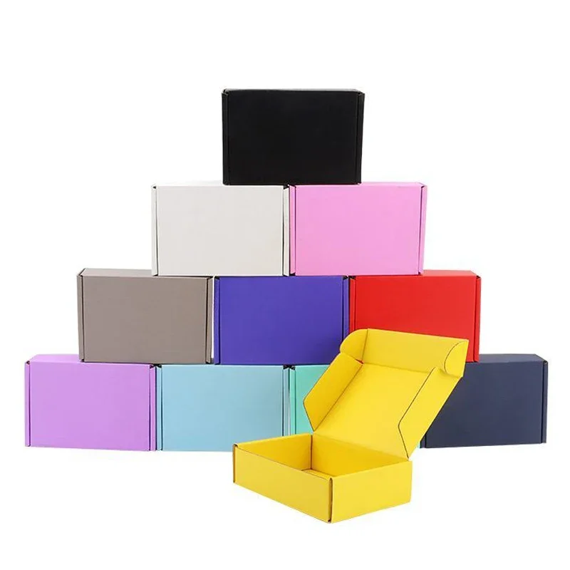 10pcs Airplane Box Colour Fold Extremely Hard Strong Corrugated Paper Packing Boxes Express Toys Ornaments Mail Packaging Carton