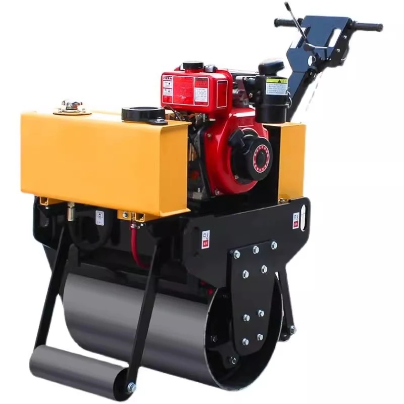 Small road roller, vibrating hand-held double steel wheel, hand-pushed single wheel