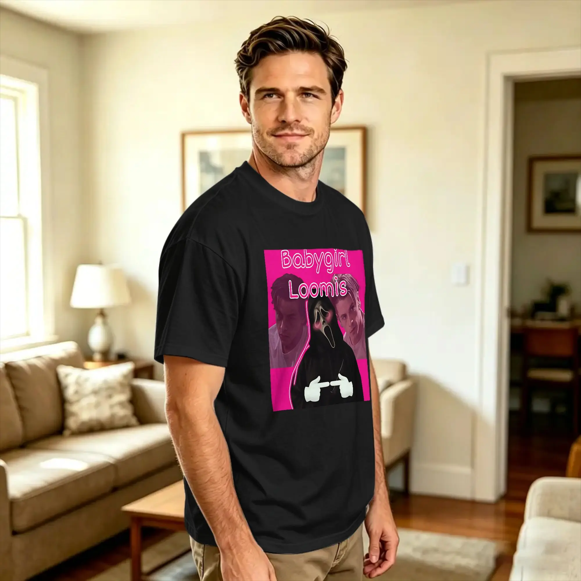 Babygirl Loomis T-Shirt Men  Y2K Fun T-Shirts Beach Crewneck Hip Hop Tee Shirt Custom Logo Plus Size Clothing