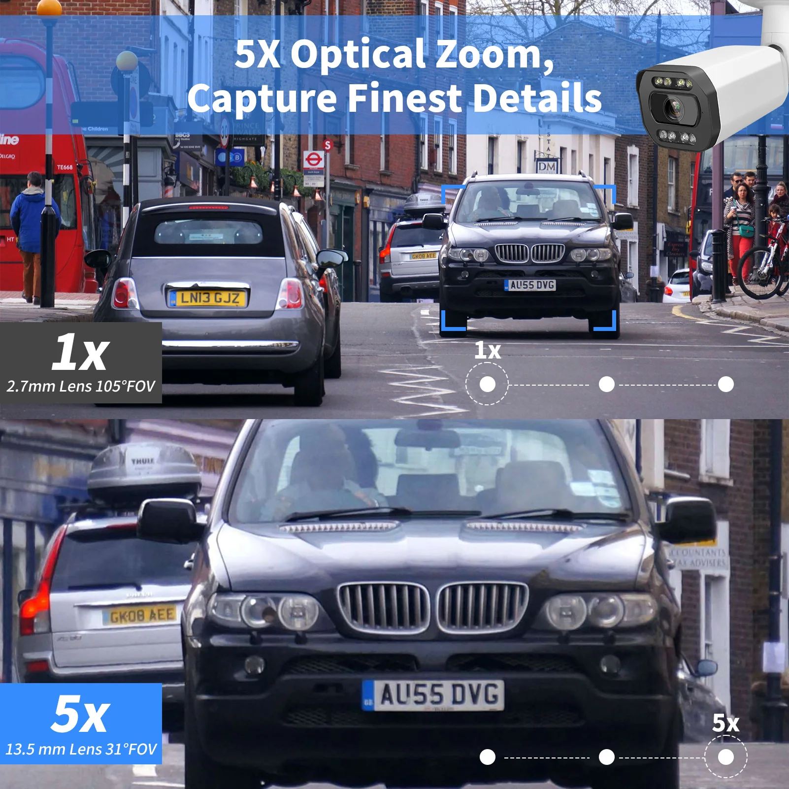 Vikylin 4K 8MP 5X Zoom Dual light Two Way talk IP Camera 8CH 8POE Network Video Recorder 8 PCS Home CCTV Security System NVR kit