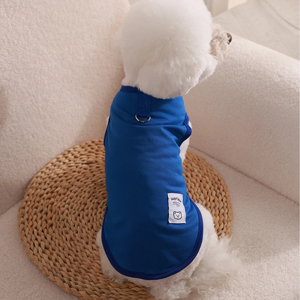 Summer Fluorescent Color Puppy T-Shirts With Traction Buckle Outdoor Pet Dog Clothes Mesh Thin Dogs Vest Cute Sweet XS-2XL image 4