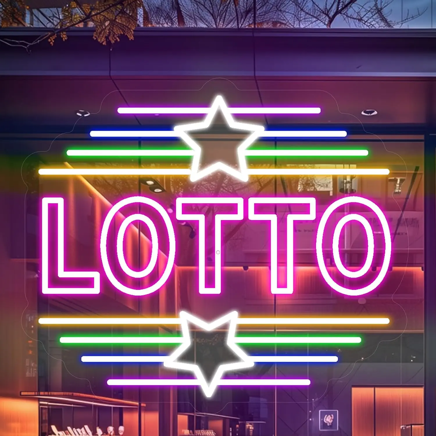 Star Lucky Game Neon Sign USB Powered LED Neon Light for Game Room Store Bar Christmas Business Shop Party Decoration Gift