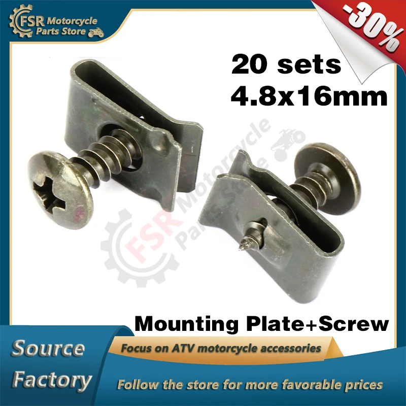 

20 sets Mounting Plate Screw,Fits Kymco Scooter AK 550i Xciting 250 300 400 500 & ATV MXU 150 250 300 400 450 500 550 700 Quad