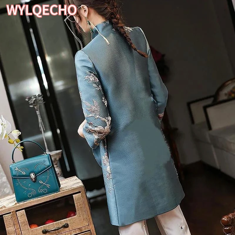 2023 New Chinese Traditional Clothing Female Chinese Style Hanfu Improved Cheongsam Coat Women Vintage Tang Suit Jacket