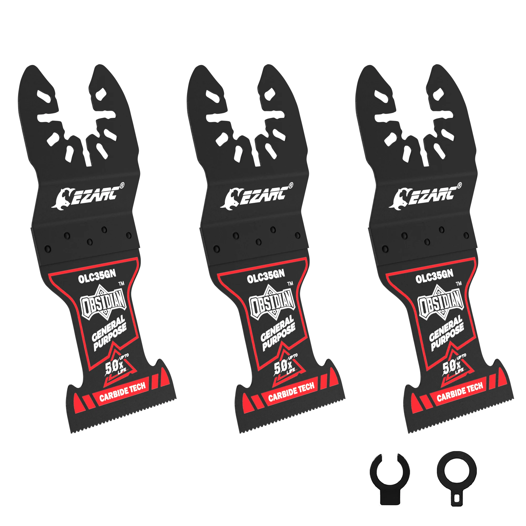 3 шт., осциллирующие пильные полотна из карбида обсидиана, универсальное быстросъемное лезвие для металла, гвоздей, дерева, штукатурки, гипсокартона и ПВХ