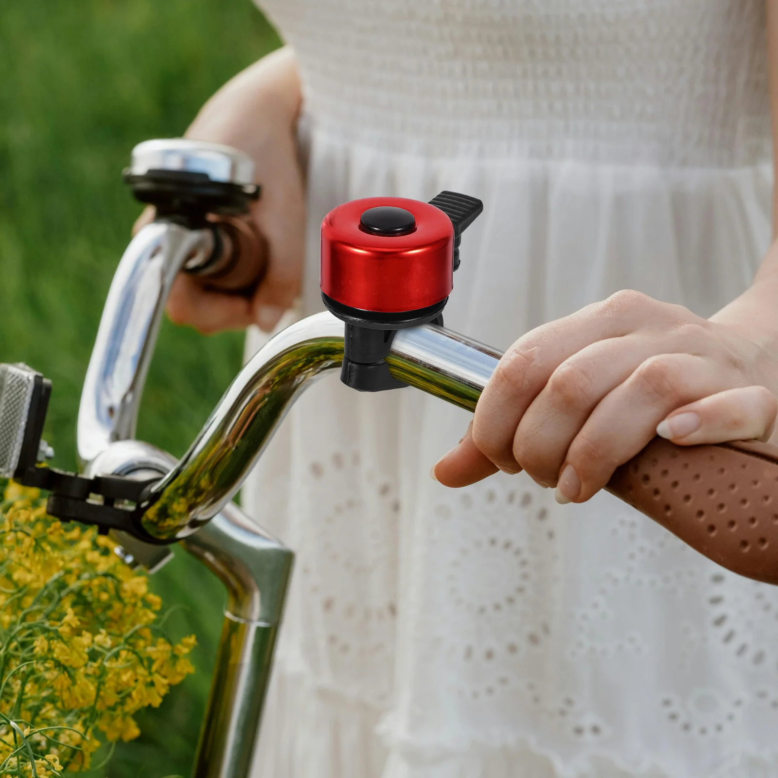 Alloy Mini Bike Bell Red Compact Design Loud Sound Easy Install Adjustable Mounts Bike Bell