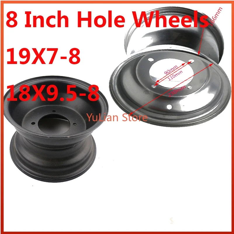 

18X9.50-8 19X7-8 4 hole wheels vacuum wheel rims 150cc-250cc For the bull ATV accessories 8 inch beach wheels motorcycle part