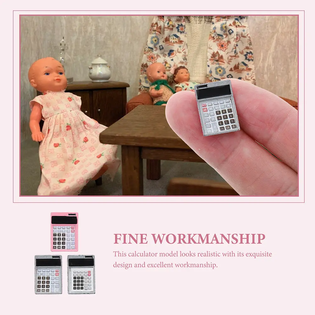 

6Pcs Mini Calculator Models Mini House Decoration Supplies Tiny Calculator Adornments for Dollhouse Scenes Creative Learning