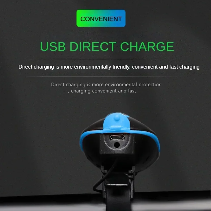 Bicycle Front Headlight with Electric Loud Horn Rechargeable Waterproof 3 Modes Super Bright Cycling Flashlight LED Bike Light