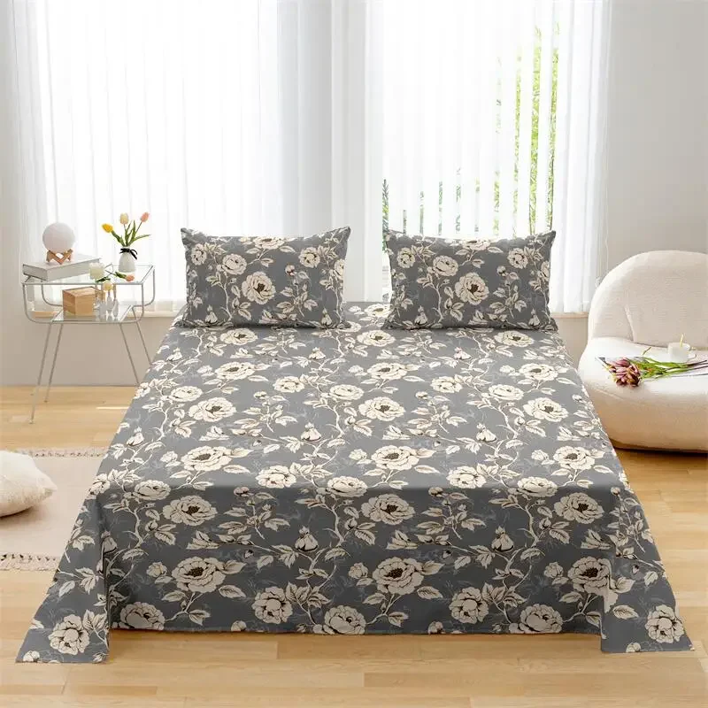 Kuup New Printed sanding Home Bedding Set Simple Fresh Comfortable Duvet Cover Set with Sheet Comforter Covers Pillowcases