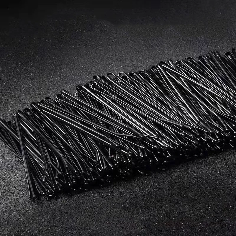 AWAYTR 50/100 PCS 5.5cm U Shaped Alloy Hairpins Waved Hair Clips Metal Black Bobby Pins Barrettes Bridal Hairstyle Tools Hairpin