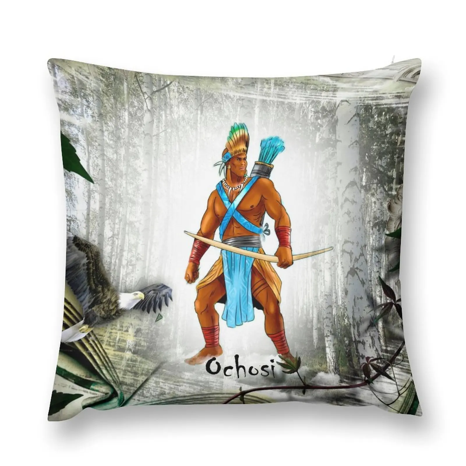 

Ochosi the Hunter Throw Pillow Embroidered Cushion Cover Decorative Cushions For Luxury Sofa christmas ornaments 2025 pillow