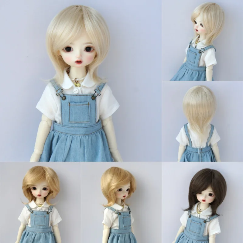 1/4 1/6 YOSD  MSD BJD Hair  JD054 6-7inch 7-8inch Short Boyish Nature Cut Synthetic Mohair Doll wigs