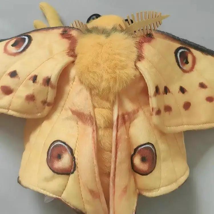 Cute Comet Moth Soft Stuffed Plush Toy Realistic Simulation Argema Mittrei Animals Model Doll Audlt Gifts