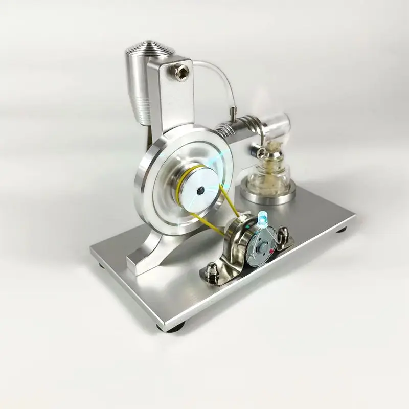 Stirling engine model, external combustion engine, physical toy, steam engine, L-shaped colorful LED lights