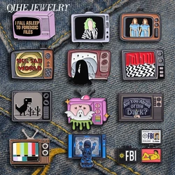 Retro TV Collected Enamel Pins Custom Horror Movie Inspiration Brooch Lapel Badge Clothes Backpack Accessories Punk Jewelry Gift