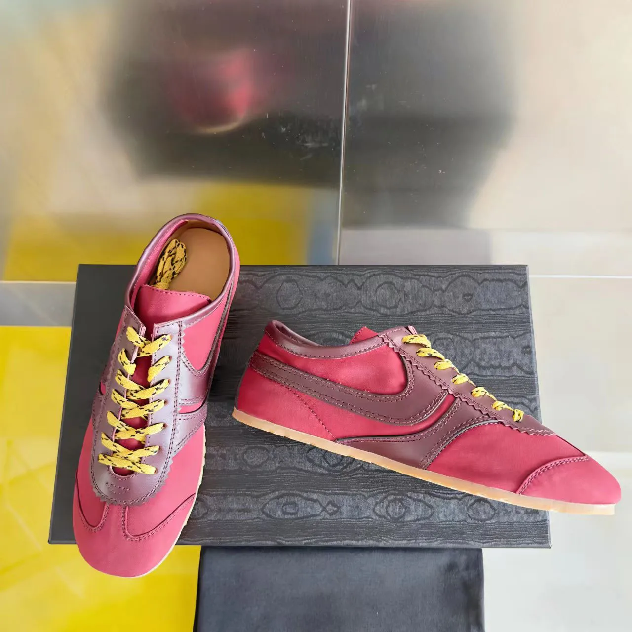 Picture 4: Unisex Nylon Leather-trimmed Sneakers Low-top Retro Shoes