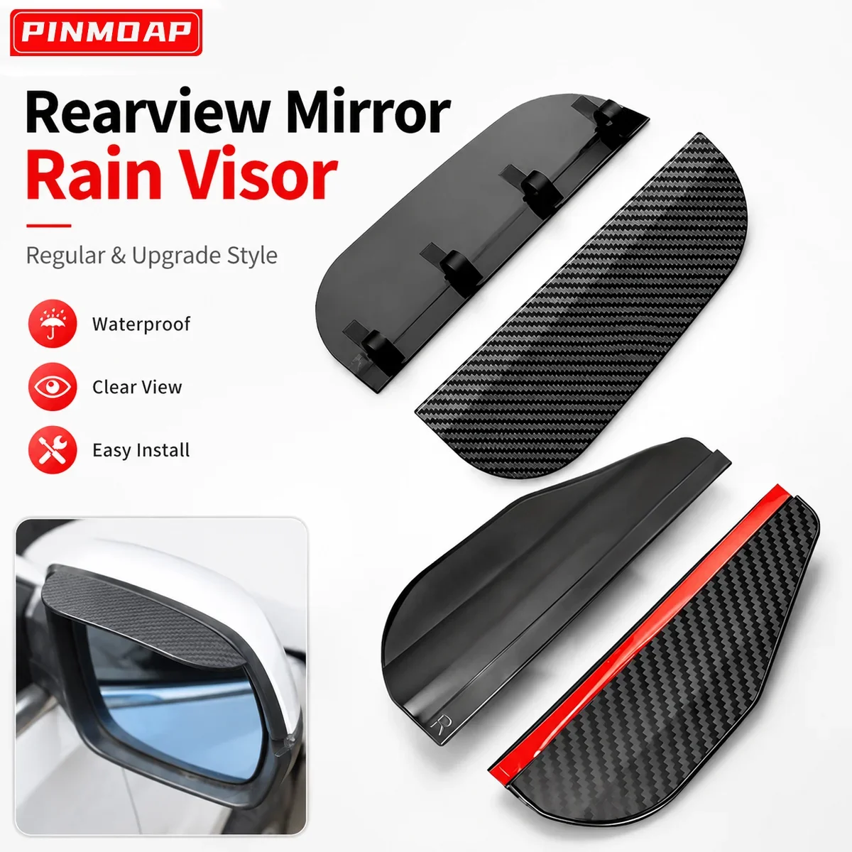 Car Waterproof And Rainproof Eyebrows A Pair Of Car Rearview Mirrors Rain Covers Sun Visors Car Exterior Accessories