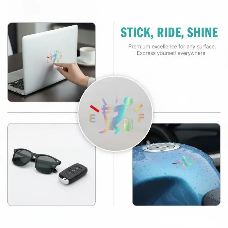 Car Refueling Cover Reflective Sticker Creative Pointer Design Durable Self-Adhesive Decal for Most Vehicle Exterior Decoration