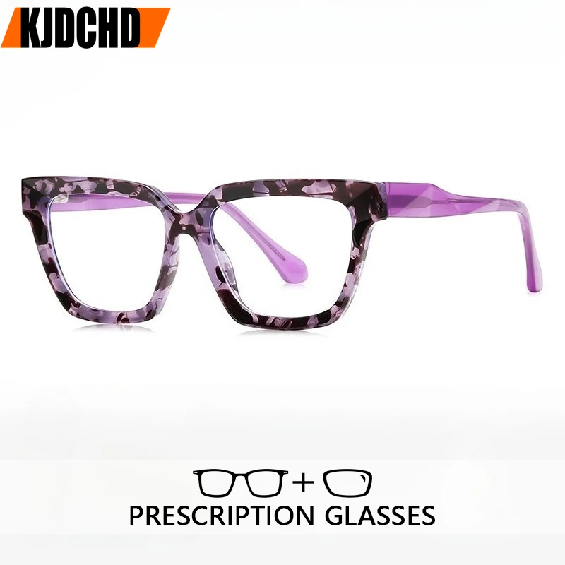 KJDCHD Fashion New Geometric Square Unisex Computer Blue Light Protection Reading Glasses Women Customized Prescription LS083
