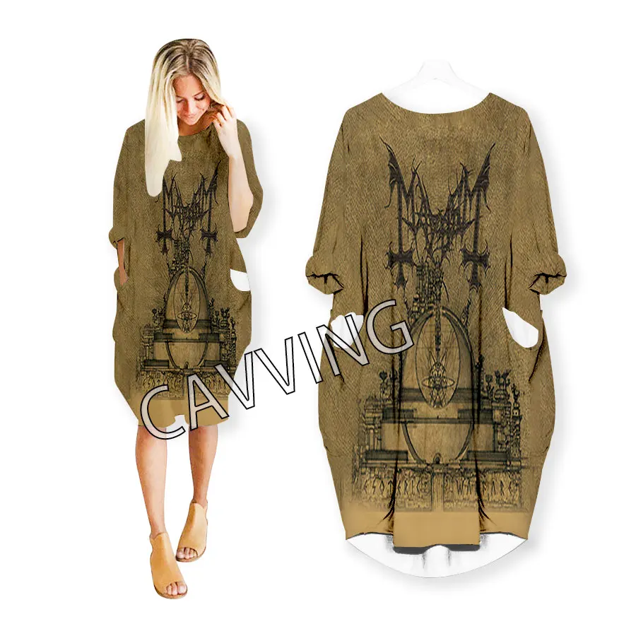 CAVVING 3D Print  Mayhem  Rock  Fashion Funny Shirt Suit Harajuku Top Women Anime Gown Logo Women's Skirt Long-sleeved Dress