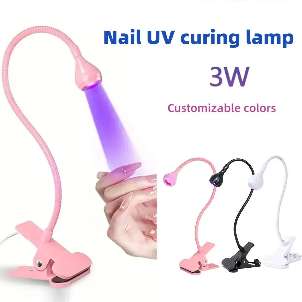 LED Table Lamp Nightlight Gooseneck Nail Lamp UV Curable USB Repair Lamp Lamp Lamp Phone Clip Dormitory Violet Mobile Lamp G9G8